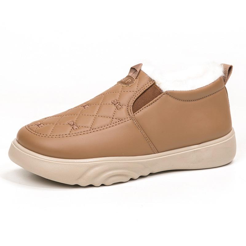 Cotton shoes women's winter velvet Doudou shoes waterproof and warm one-pedal mother cotton boots thickened non-slip lazy work cotton shoes