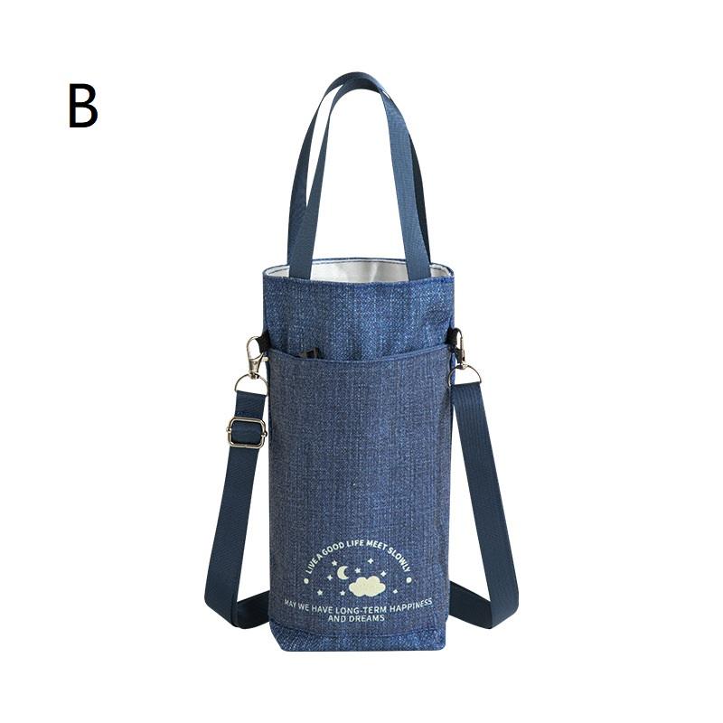 Portable Water Bottle Bag Adjustable Shoulder Strap With Mobile Phone Bag Milk Tea Tote Bag Water Bottle Cover