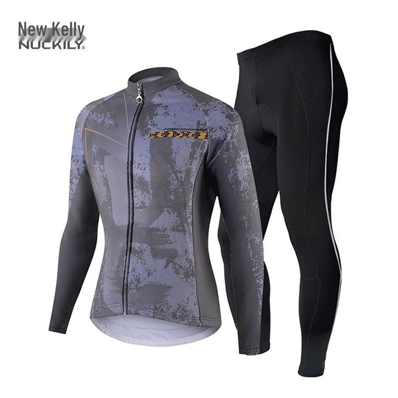 NUCKILY Men's Fleece Cycling Suit - Warm Autumn/Winter Pants for Mountain & Road Biking