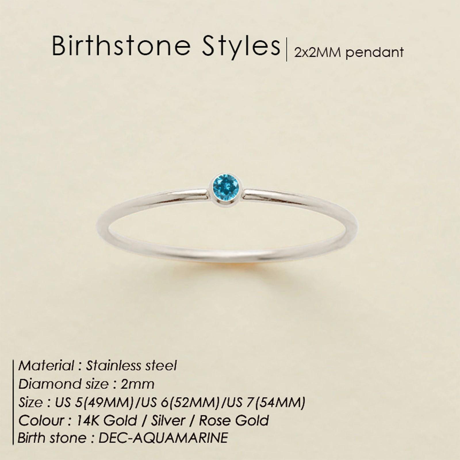 

December Birthday Stone Water Diamond Ring 7