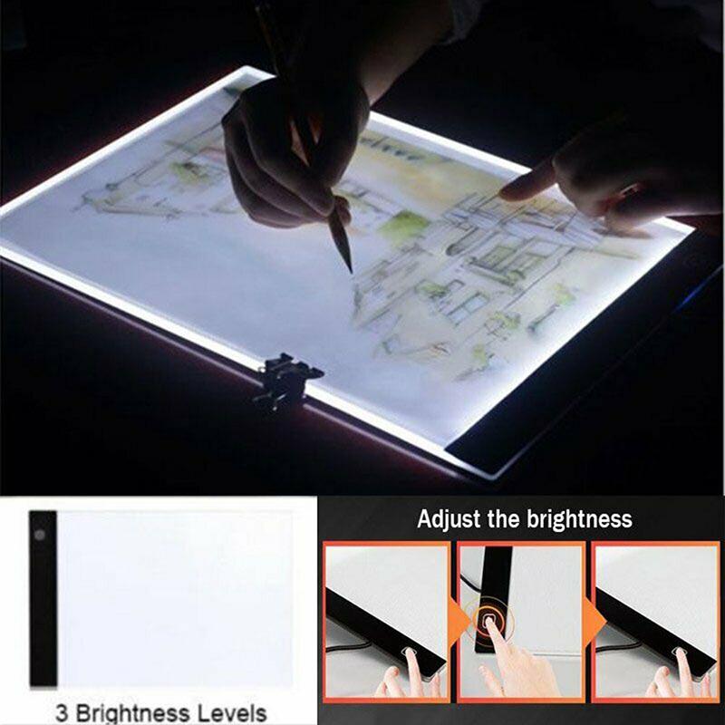 Dimbar USB A4 LED Lysboks Tegnebrett Kunst Sjablong Tegnemønster Pad