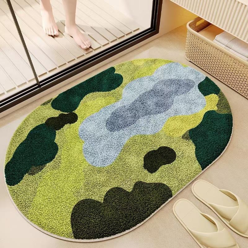

WTEMPO Bathroom Floor Mat Bathroom Entrance Thickened Foot Mat Anti Slip 40 * 60cm