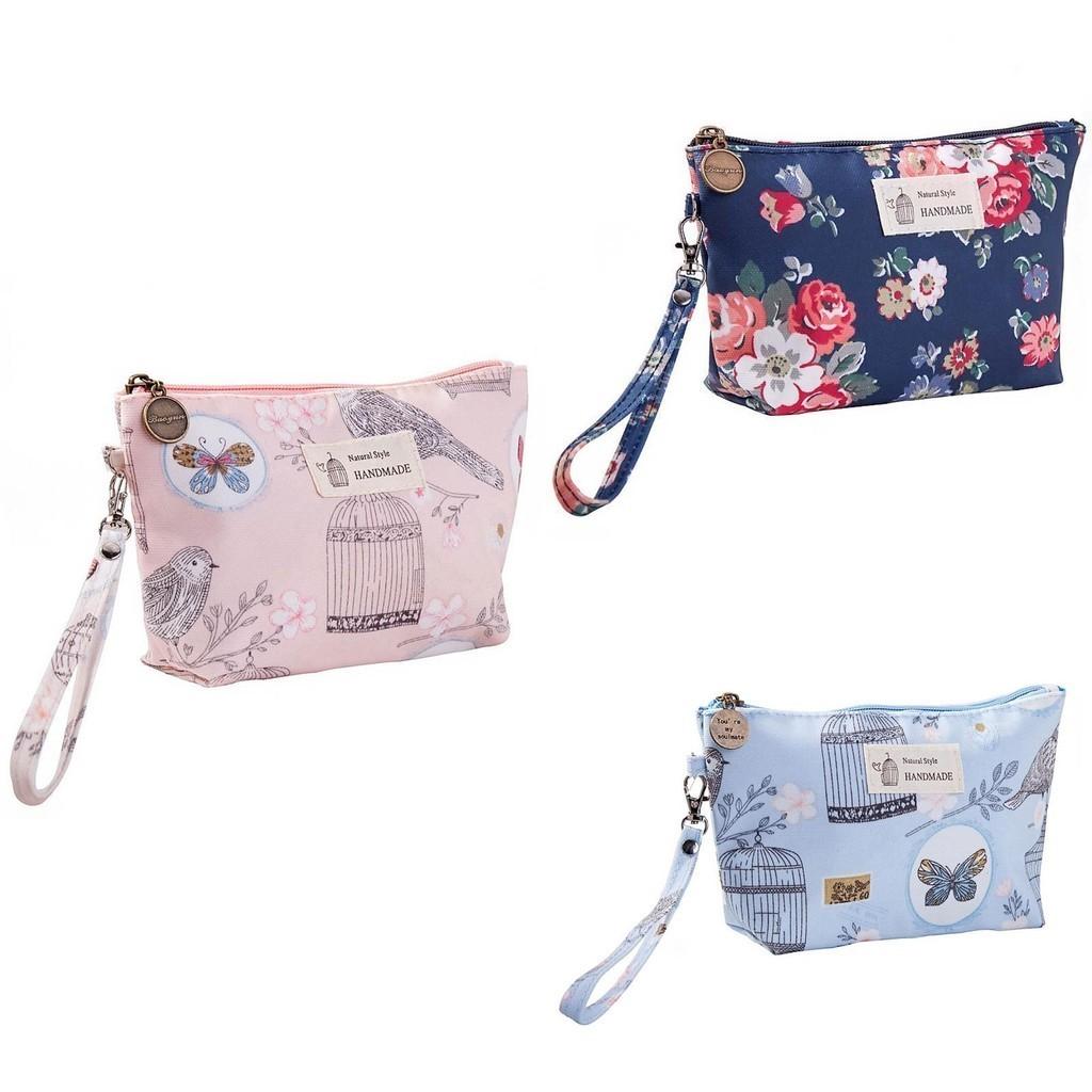 Fashionable Portable Waterproof Fabric Floral Makeup Bag For Women