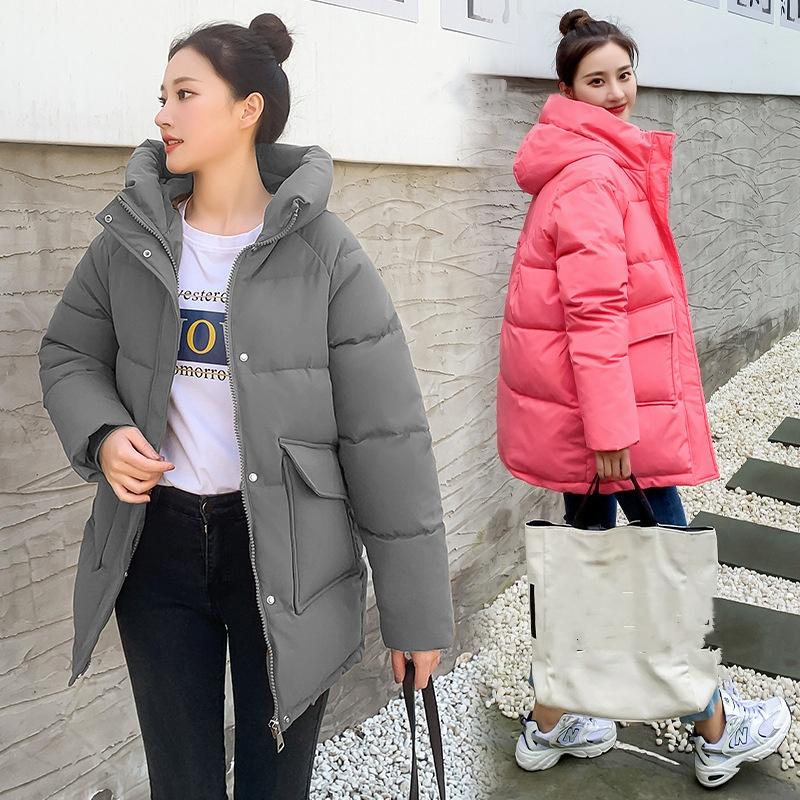 Down Cotton Clothing Women's Winter Small Style Mid-length Small Children's Winter Hooded Wide