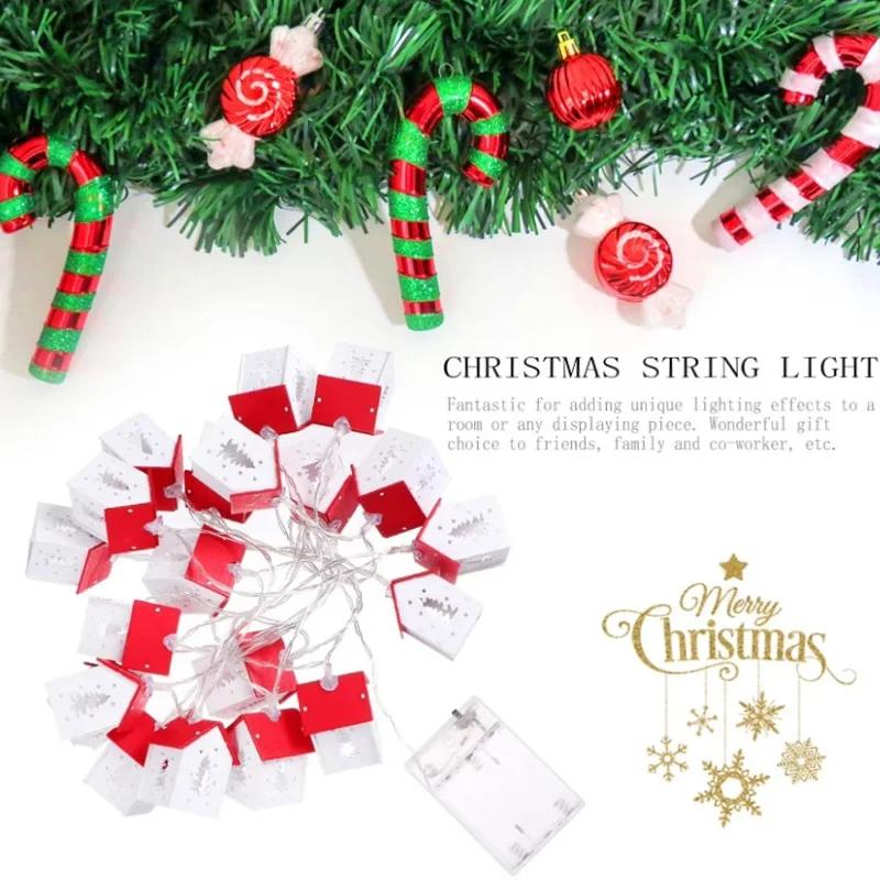 1-10PCS 1.5M Christmas Wooden House LED Light String Love Wooden House Elk Atmosphere Pentagram Christmas Tree Decorative Light