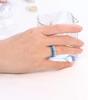 8mm Fashion Zircon Inlaid Gradient Ring for Women Men Stainless Steel Exquisite Ring Jewelry Party Birthday Gift Wholesale