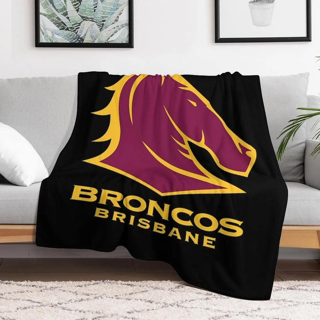 Brisbane Red Stallion LOGO Throw Blanket Lightweight Warm Blanket for Travel Camping