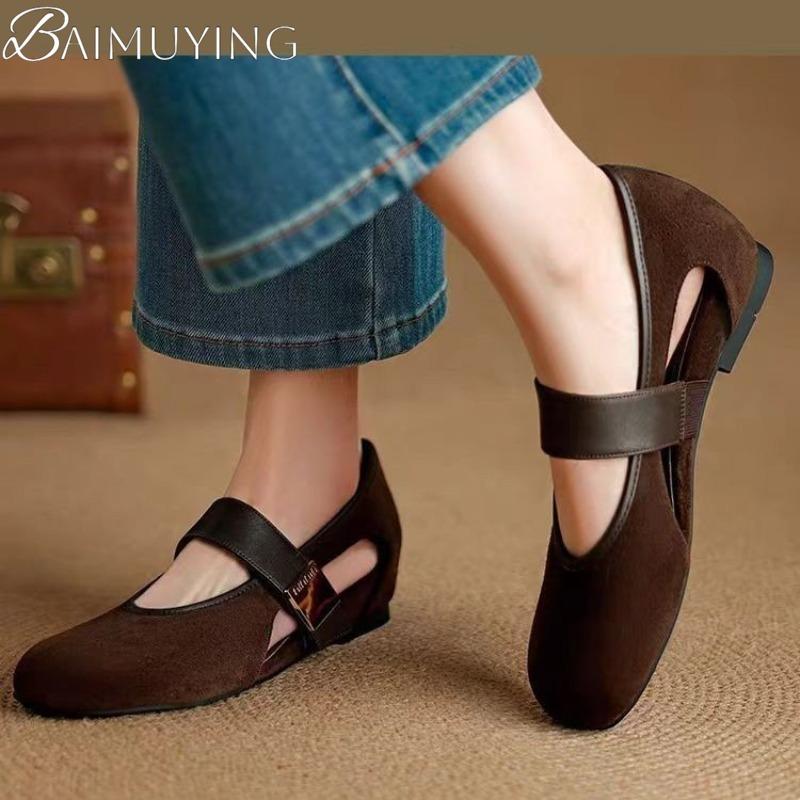 

Mary Jane Shoes Woman Mid Heeled Sandals Flats Ballet Wedges Summer 2025 Brand Elegant Dress Loafers Shallow New Casual Sneakers 40 темно-коричневого