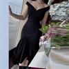 2025 Summer Women's Sweet Style Sleeveless Slim-Fit Solid Color Mid-Waist Long Dress