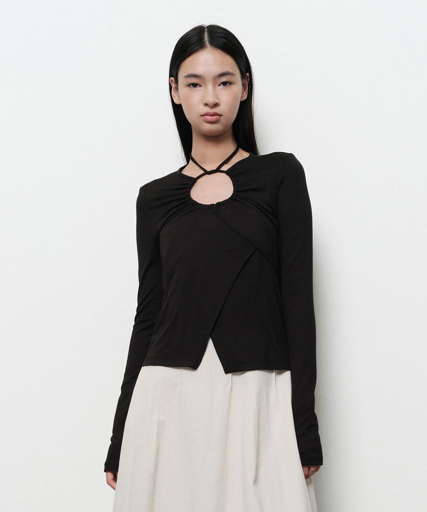 Daiaegeuneol String Wrap Top (Black)
