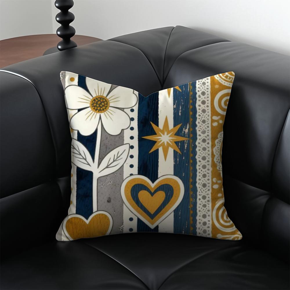 Boho Pattern Ethnic Art Cushion Cover Pillow Case Antidustmite Invisible Zipper Silky Plush Cushion