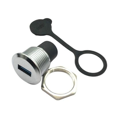 USB3.0 Female To Female Round Panel Mount Socket Waterproof Dustproof Cover Connector Highly Speed Data Transmission