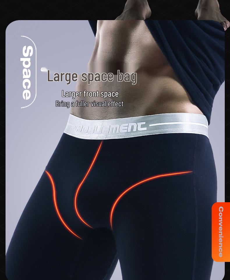 Aoyuan Men's Thickened Plus Velvet One-Piece Slim Leggings, Autumn/Winter Youth Cotton Warm Pants