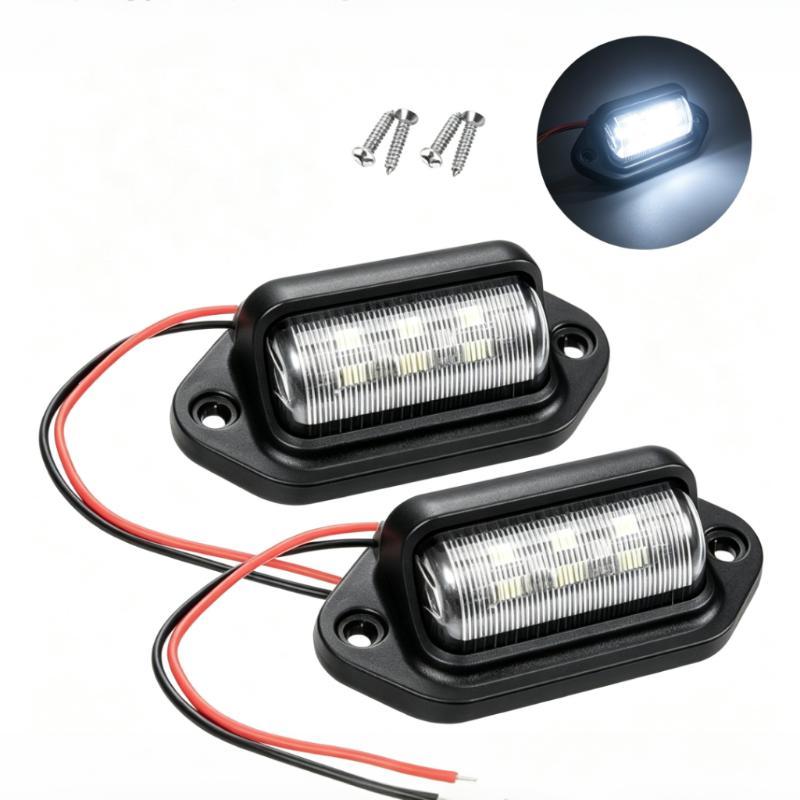 2 Pcs Truck Side Lights 12V 24V Universal Waterproof Side License Plate Light For Buses Trailers And Trucks