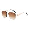2025 New Metal Frame Sunglasses Double Bridge Frameless UV Protection Premium Metal Hinge for Unisex Outdoor