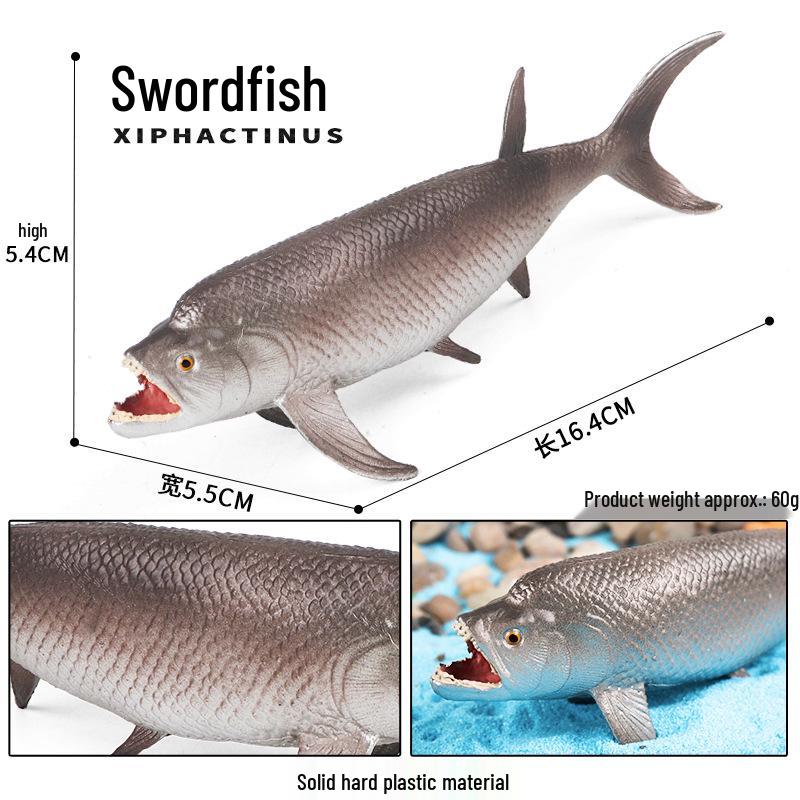 Children's Hard-boned Ancient Marine Animal Toy Swordfish Model for Science Education and Teaching Aids