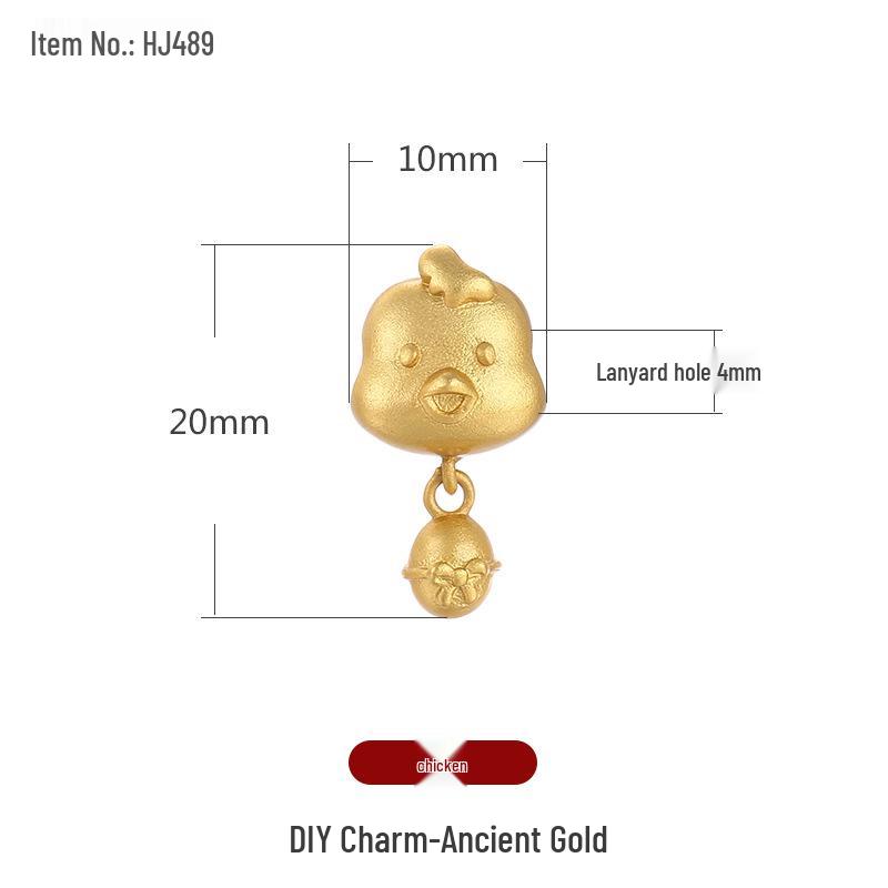 Вьетнамский Зодиакальный Золотой Кулон Ожерелье – Дизайн Древней Бусины Сделай Сам Ручная Работа Веревочный Аксессуар