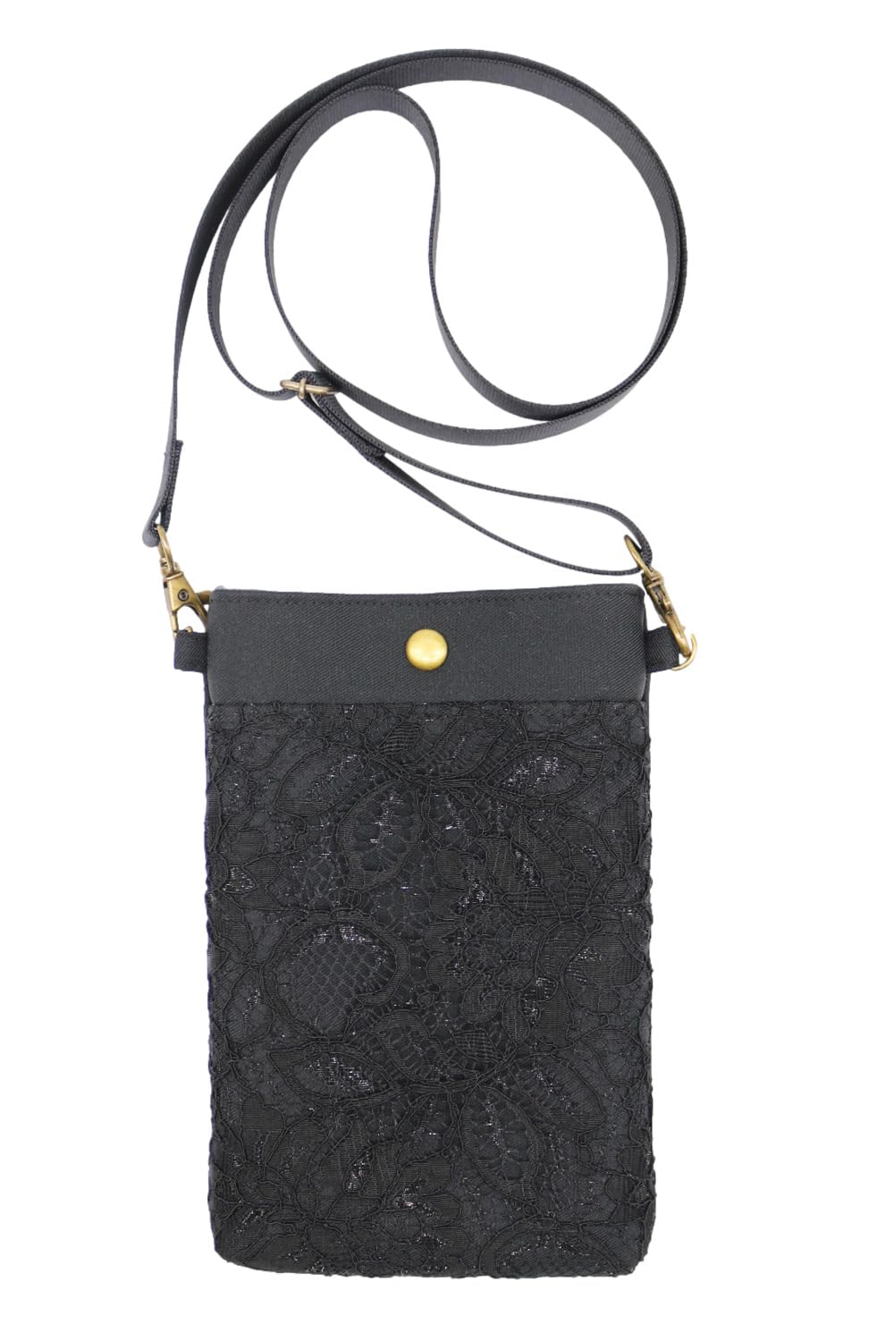 

Candy COLORS Smartphone Shoulder Bag, Lace, Crossbody, Adjustable and Detachable Shoulder Strap (Black)