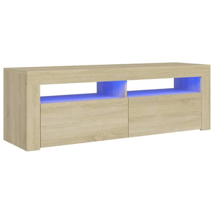 VidaXL Meuble TV avec Lumières LED, Armoire de Télévision, Meuble Télé de Salon, Armoire Basse Salle de Séjour Intérieur, 804313