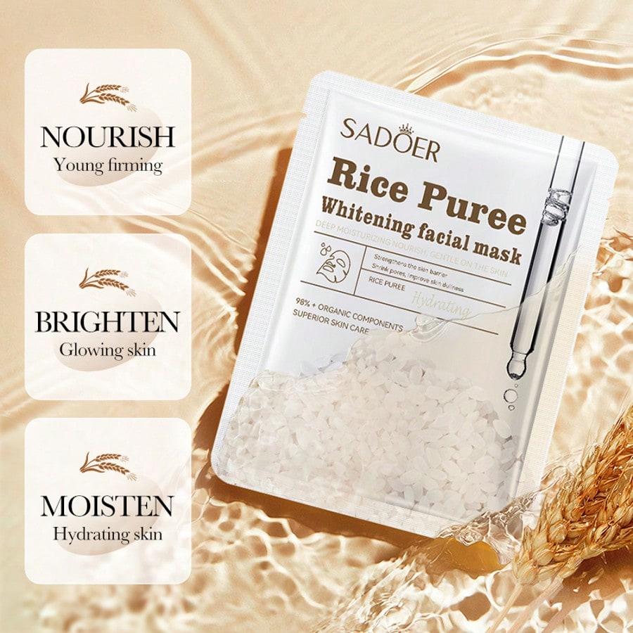 1/3/5/10PCS Rice Puree Mask, Hydrating And Moisturizing,Improve Skin Moisture Content,Lighten Skin T