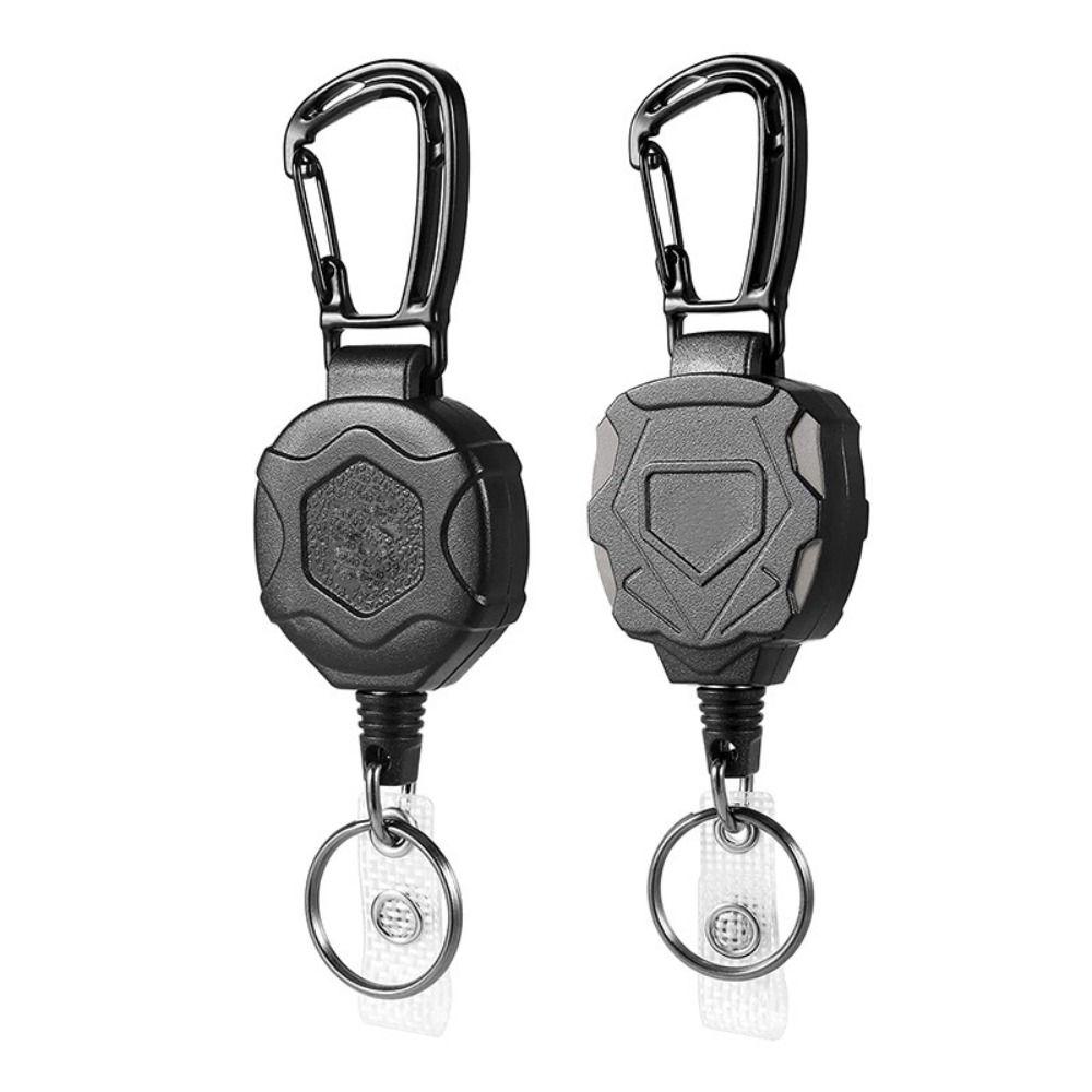 Strong Steel ID Card Holder Wire Rope Bus Card Cover Retractable Badge Reel  Outdoor Keychain