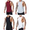 Men Summer Casual Vest O-Neck Sleeveless Letter Decoration Tank Tops Solid Color Fitness Tops with Wide Shoulder Straps Streetwear