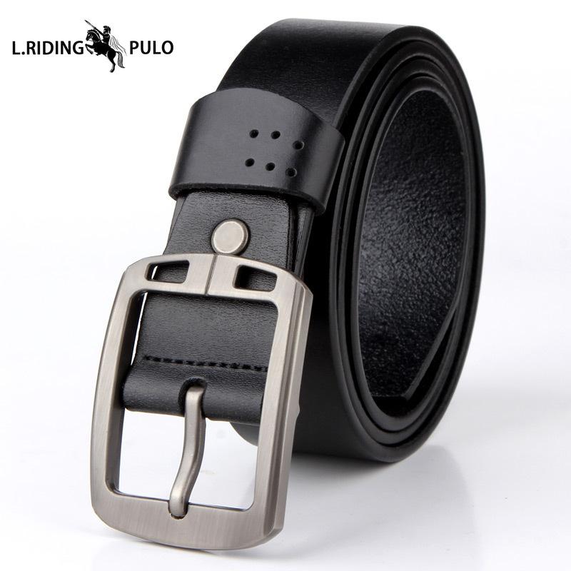 Belt Men s Practical Belt, All-match Cowhide Automatic Buckle, High-end Sense of Simple Trousers 110cm