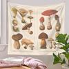 Botanischer Druck Florales Wandbehang Pilz-Wandteppich Vintage Boho Wildblumen Gemüse-Wandteppich Bunte Heimdekoration