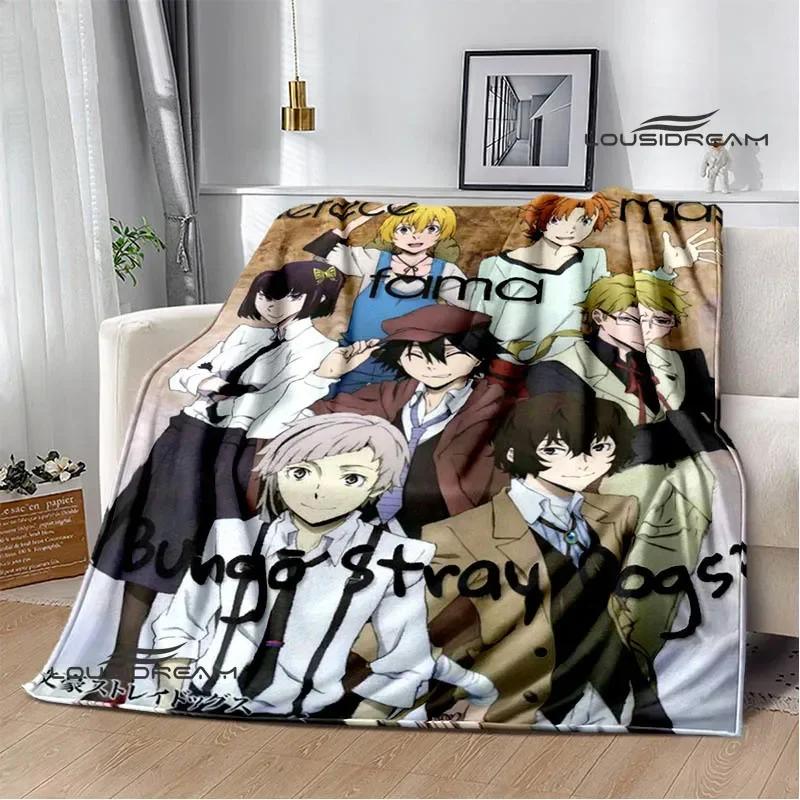 Cartoon Bungou Stray Dogs bedruckte Decken Picknickdecke Warme Flanelldecken Hausbettbezüge Decken für Betten Geburtstagsgeschenk