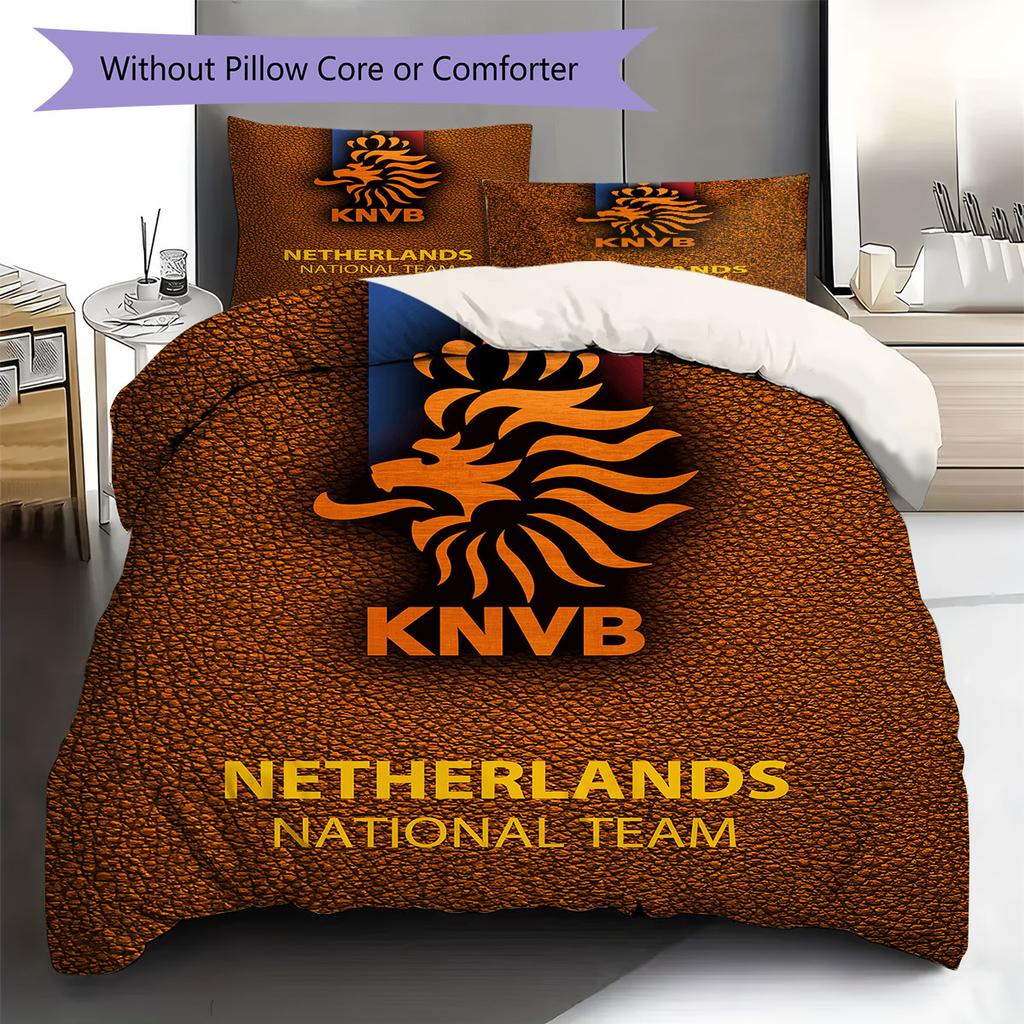 KNVB Pattern Bedding,Quilt Set Quilt Cover Pillowcase Home Birthday Gift(1 * duvet cover + 2 * pillowcase, without core)