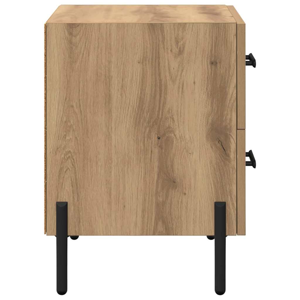 Nightstand Set of 2 Artisan Oak Finish 40 x 35 x 47.5 cm Engineered Wood