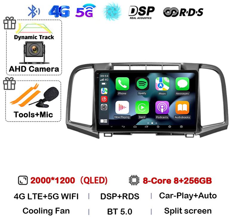 Android 14 Auto Carplay 4G+WIFI Car Radio For Toyota Venza 2008-2016 Multimedia Video Player Stereo Navi GPS Head Unit Audio DSP
