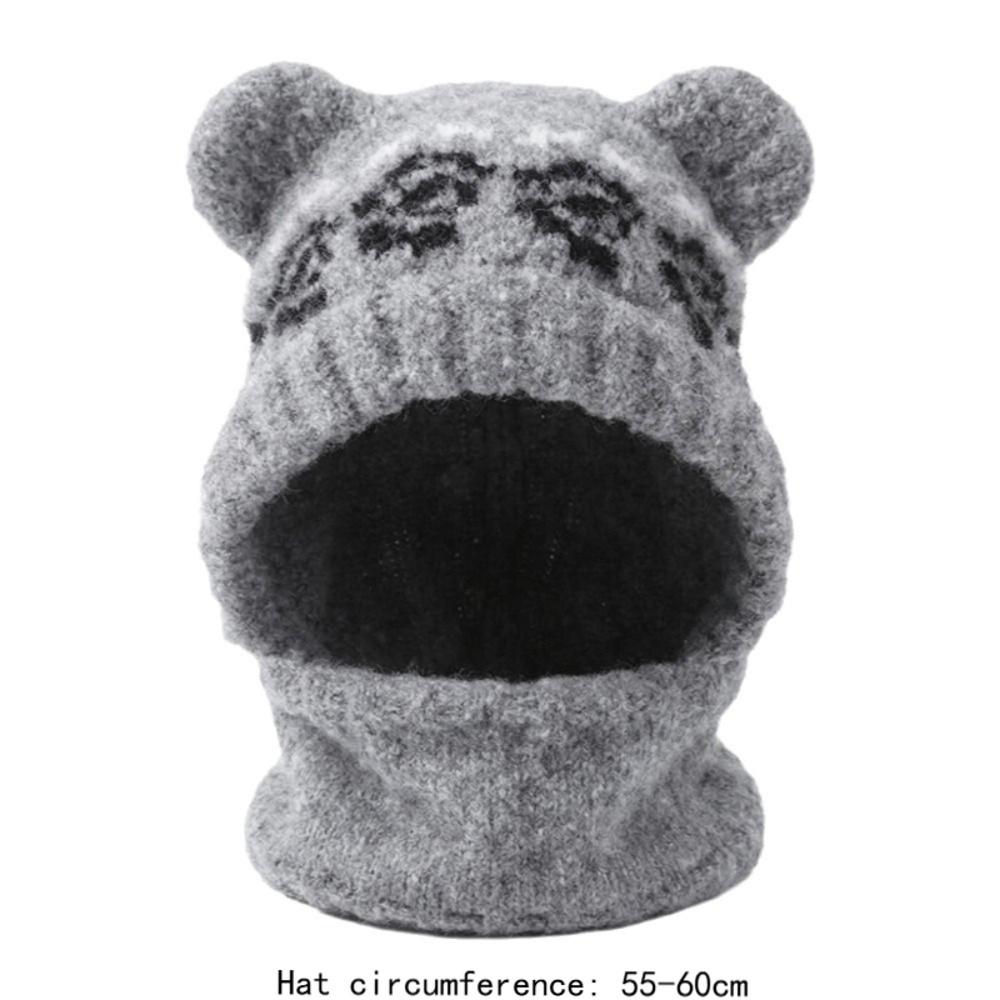 Slouchy Bear Ears Knit Hat Warm Plush Beanie Cap Soft Ear Protection Hat Cold Weather