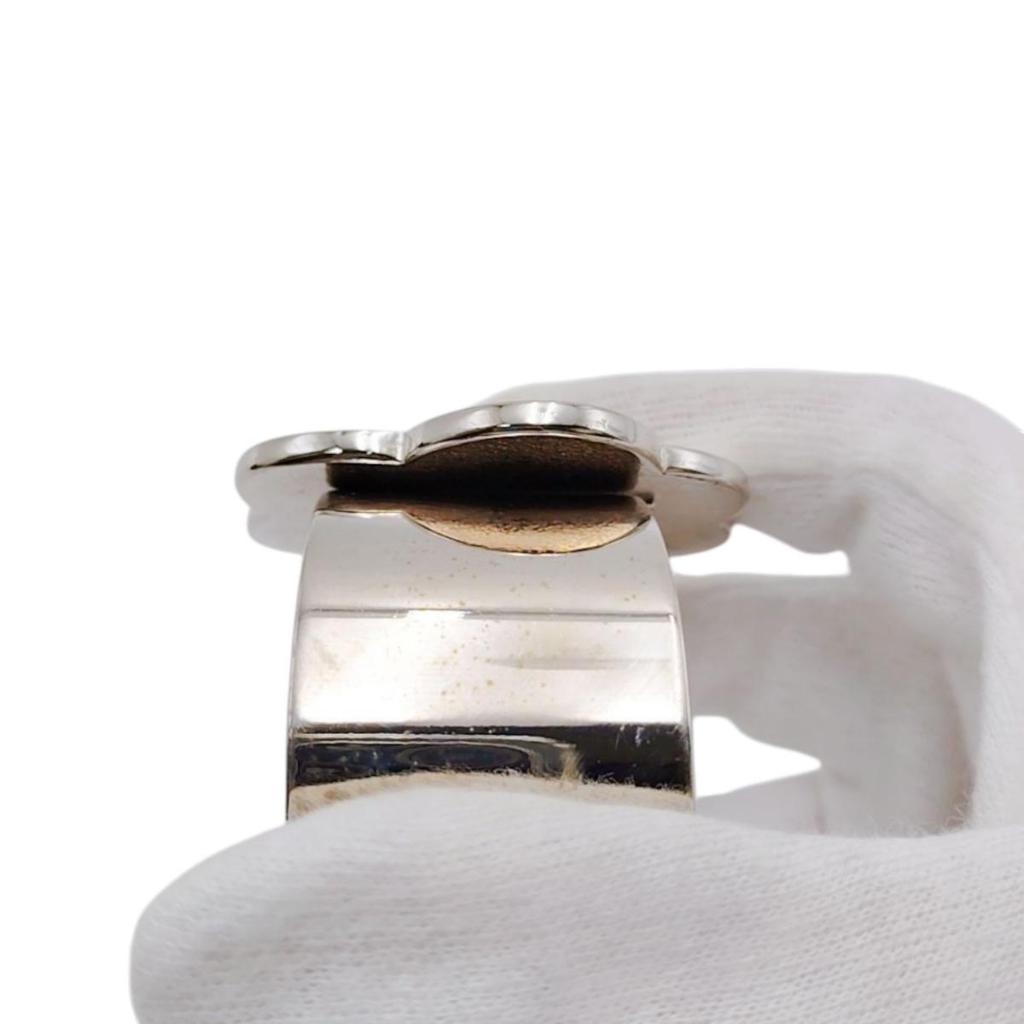 CHANEL 98P with blisters Camelia Bangle metal Black x white Women Used