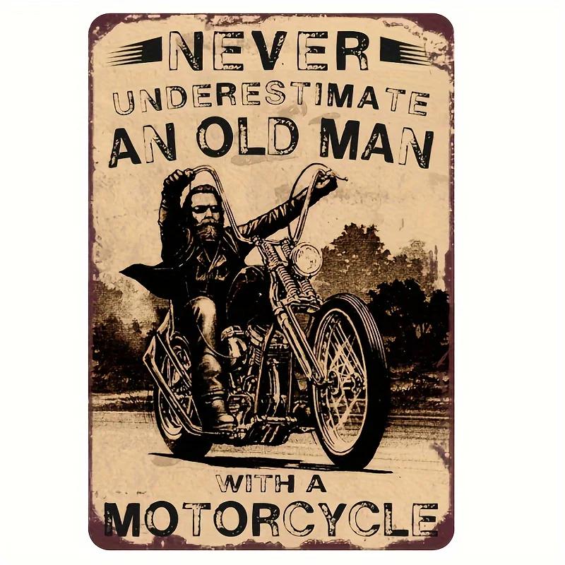 Vintage Motorsykkelentusiaster Metallkunst Nostalgisk Garasjedekor Metallblikkskilt Plakater Skilt for Bar Garasje Klubb Vintage Elskere