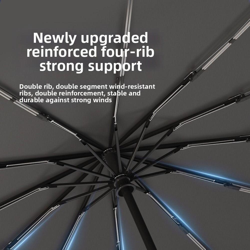 Strong Frame Folding Umbrella Windproof Oversized Umbrella Sunny Rainy Umbrella  Dual Purpose