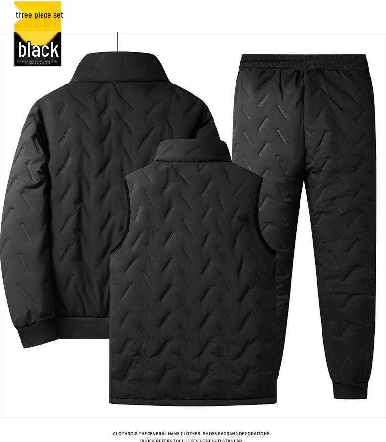 Unisex Winter Lambswool Three-Piece Set: Fleece-Lined Jacket & Pants
