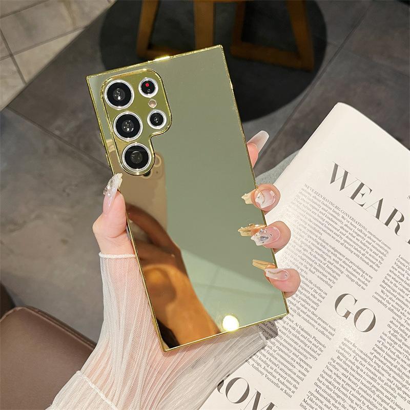 Samsung S11Ultra electroplated mirror mobile phone case S11Ultra all-inclusive S11 anti-drop S11FE protective case s25ultra золотой