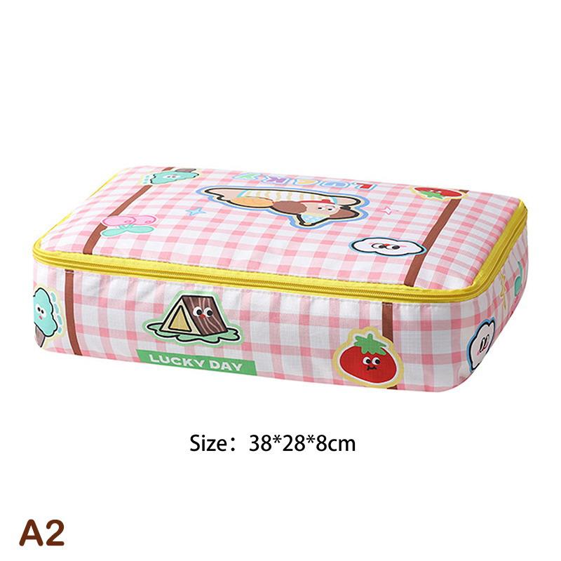 Cute Zippered Travel Storage Bag Large Capacity Waterproof For Clothes, Underwear, Suitcases Clothing Classification Storage Bag