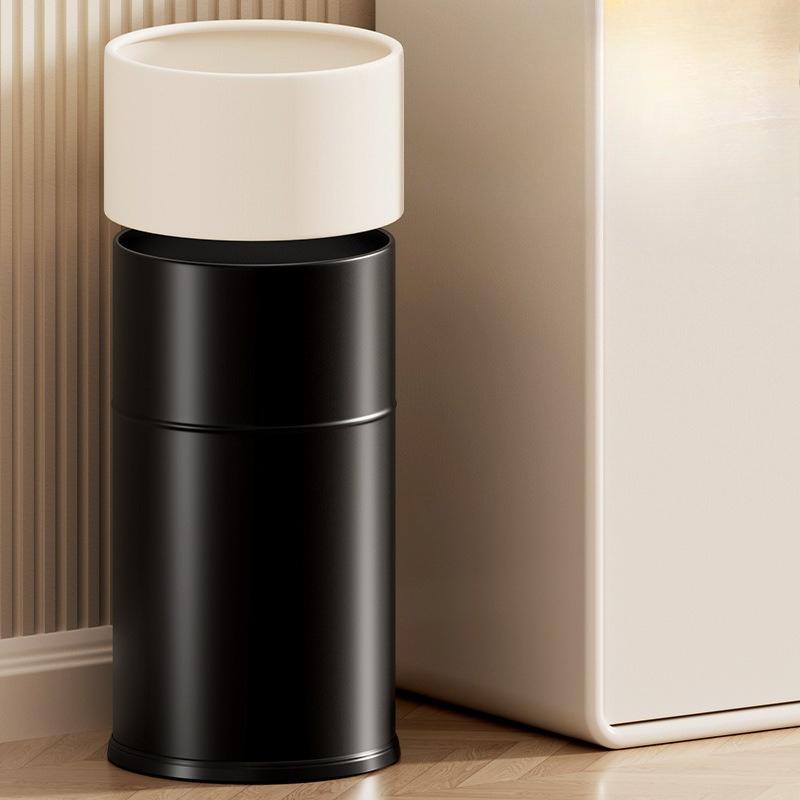 Stainless Steel Trash Cans Large Capacity Trash Bins Modern Luxury Household Garbage Bins Living Room Cleaning Accessories