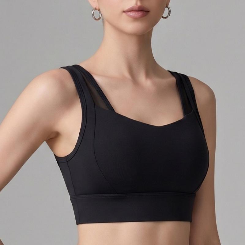 High Support Plus Size Sports Bra for Women Hollow Back Shockproof Running Fitness Tank Intimates