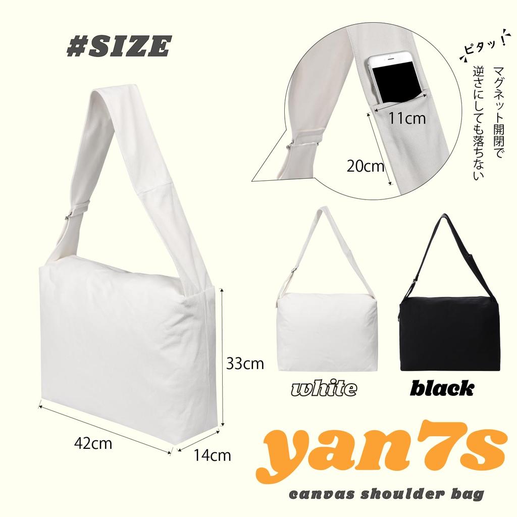 Canvas Shoulder Bag Large Capacity Smartphone Pocket Wide Strap No Shoulder Tires Simple Stylish One Night Two Days Tote Bag Unisex Men Women [yan7s]