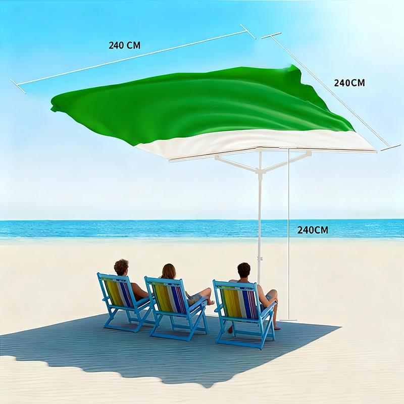 Auvent de Parasol de Plage Coupe-Vent Bloquant les UV à Ouverture Rapide, Tente de Camping Portable pour Usage Extérieur