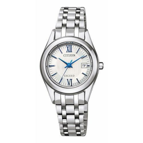 Citizen Exceed Eco-Drive Pair Model Watch, Super Titanium, FE1000-51A, Women's, Silver