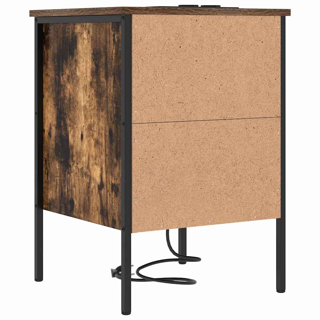 Nightstand Smoked Oak 42 X 41 X 61 Cm Engineered Wood