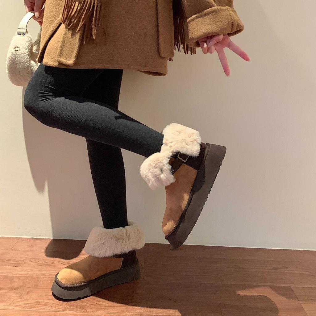 Warm value king~ heightening snow boots thick-soled velvet cotton shoes women's shoes winter
