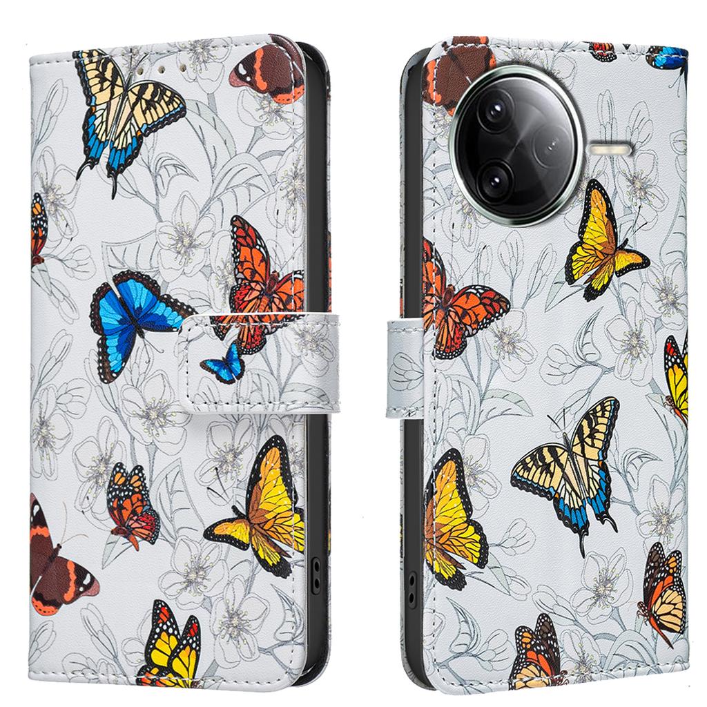 For Xiaomi Series Leather Cases Flower Butterfly Painted PU Protectiver Flip Cover with Card Holder Magnetic Closure Kickstand For Xiaomi Poco F7 X7