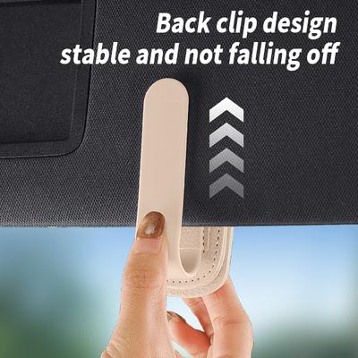 Car Glasses Holders - Magnetic Faux Leather Clip for Eyewear On Car Visor - Organizer for Glasses, Cards, And Tickets