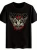 Black T-shirt with Vintage Rock Band Graphic - "GODSMACK" Skull & Wings Design