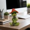 Resin Yoga Frog Figurine Cartoon Resin Garden Decor Mushroom Frog Statue Home Decor